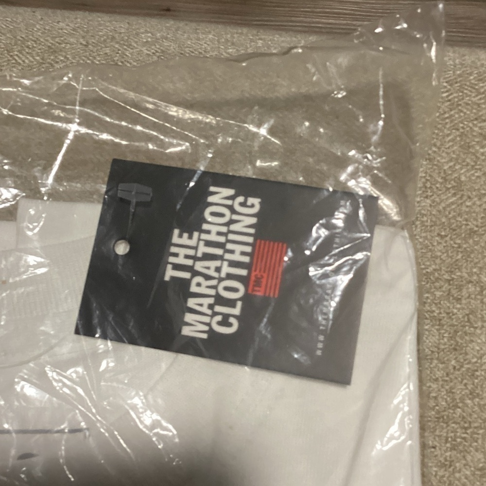 The Marathon Clothing White Tee with Red Stripes - Picture 3 of 3